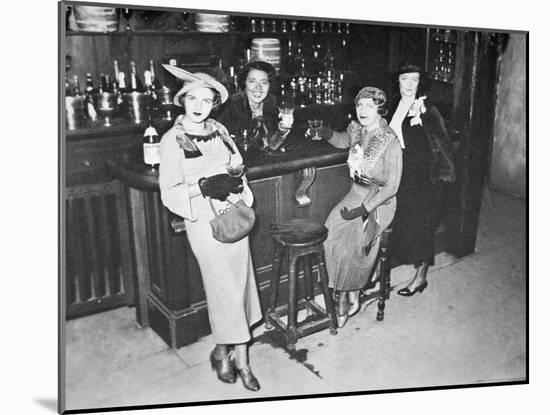 New York Society Women Enjoy Their First Legal Drink After the Repeal of the Volstead Act in 1933-null-Mounted Giclee Print