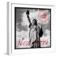 New York Stamp-The Vintage Collection-Framed Giclee Print