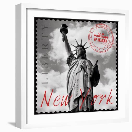 New York Stamp-The Vintage Collection-Framed Giclee Print