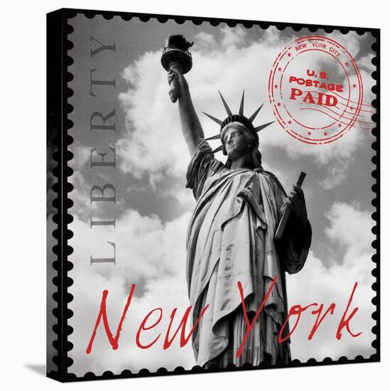 New York Stamp-The Vintage Collection-Stretched Canvas