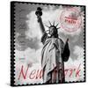 New York Stamp-The Vintage Collection-Stretched Canvas