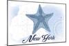 New York - Starfish - Blue - Coastal Icon-Lantern Press-Mounted Art Print