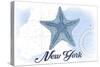 New York - Starfish - Blue - Coastal Icon-Lantern Press-Stretched Canvas