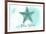 New York - Starfish - Teal - Coastal Icon-Lantern Press-Framed Art Print