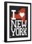 New York State 8-bit (Black)-Lantern Press-Framed Art Print