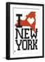 New York State 8-bit (White)-Lantern Press-Framed Art Print