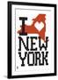 New York State 8-bit (White)-Lantern Press-Framed Art Print