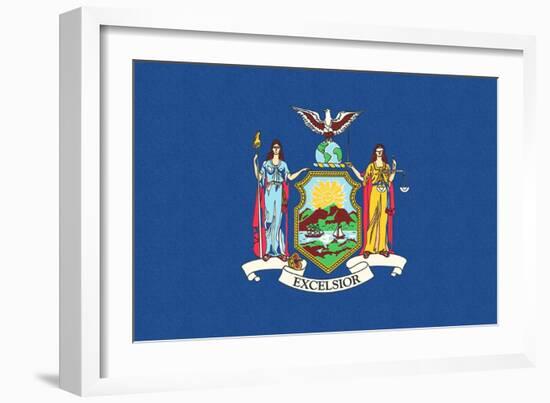 New York State Flag-Lantern Press-Framed Art Print