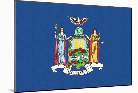 New York State Flag-Lantern Press-Mounted Art Print