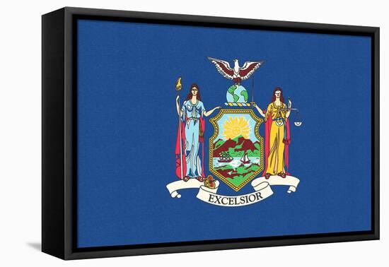 New York State Flag-Lantern Press-Framed Stretched Canvas