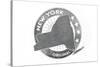 New York State Gray Stamp-Lantern Press-Stretched Canvas