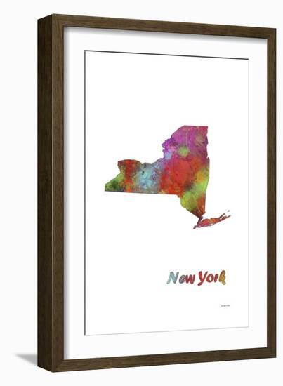 New York State Map 1-Marlene Watson-Framed Giclee Print