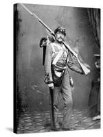 New York State Militiaman with Percussion Rifle-Musket-American Photographer-Stretched Canvas