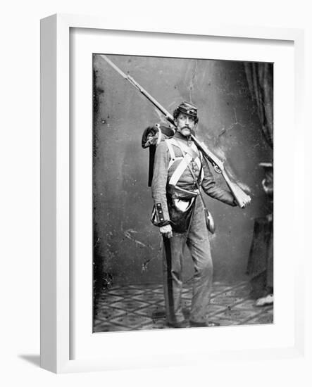 New York State Militiaman with Percussion Rifle-Musket-American Photographer-Framed Giclee Print