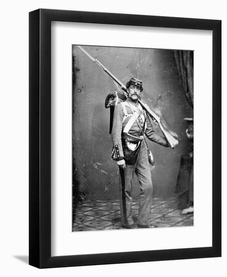 New York State Militiaman with Percussion Rifle-Musket-American Photographer-Framed Giclee Print