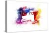 New York State Outline Abstract Paint-Lantern Press-Stretched Canvas