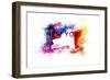 New York State Outline Abstract Paint-Lantern Press-Framed Art Print