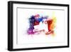 New York State Outline Abstract Paint-Lantern Press-Framed Art Print