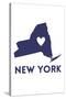 New York State Outline Heart-Lantern Press-Stretched Canvas