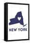 New York State Outline Heart-Lantern Press-Framed Stretched Canvas