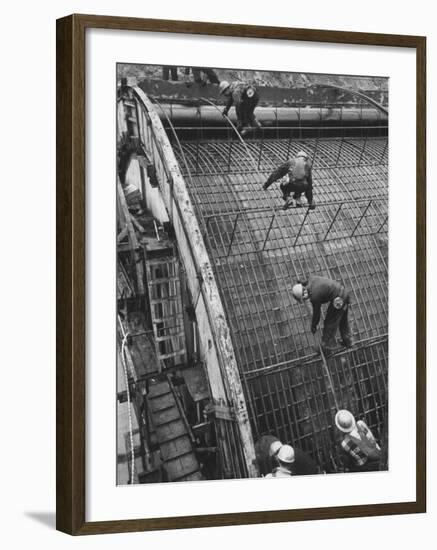 New York State Power Company During Construction of New Hydro-Electric Plant-null-Framed Photographic Print