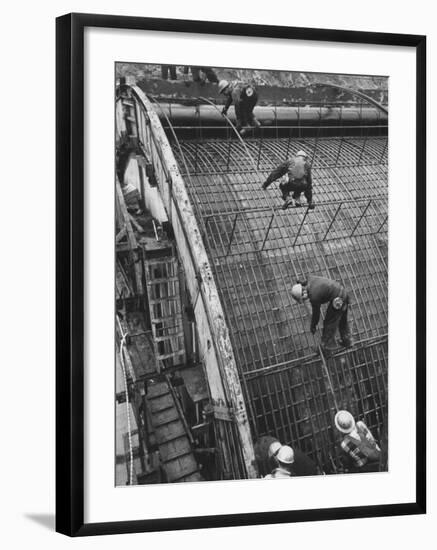 New York State Power Company During Construction of New Hydro-Electric Plant-null-Framed Photographic Print