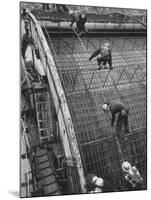 New York State Power Company During Construction of New Hydro-Electric Plant-null-Mounted Photographic Print