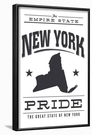 New York State Pride (Black)-Lantern Press-Framed Art Print