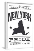 New York State Pride (Black)-Lantern Press-Framed Art Print