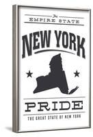 New York State Pride (Black)-Lantern Press-Framed Art Print