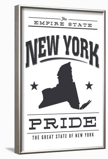 New York State Pride (Black)-Lantern Press-Framed Art Print