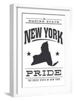 New York State Pride (Black)-Lantern Press-Framed Art Print