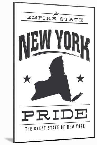 New York State Pride (Black)-Lantern Press-Mounted Art Print