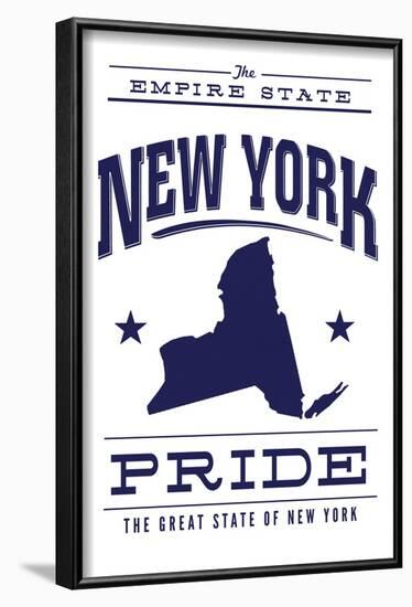 New York State Pride (Blue)-Lantern Press-Framed Art Print
