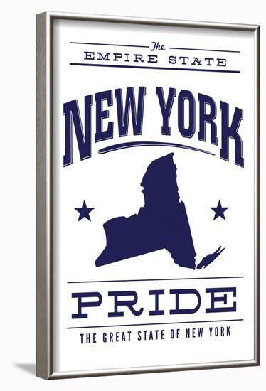 New York State Pride (Blue)-Lantern Press-Framed Art Print