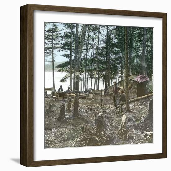 New York State (United States), Trappers at Blue Mountain Lake, 1872-Leon, Levy et Fils-Framed Photographic Print