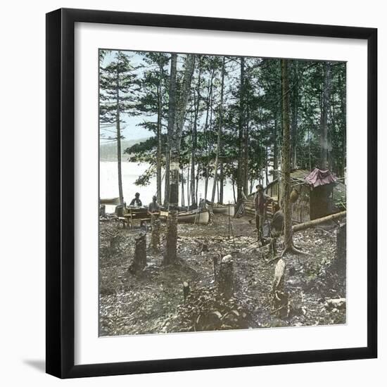New York State (United States), Trappers at Blue Mountain Lake, 1872-Leon, Levy et Fils-Framed Photographic Print