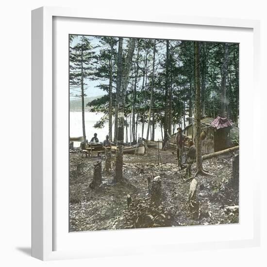 New York State (United States), Trappers at Blue Mountain Lake, 1872-Leon, Levy et Fils-Framed Photographic Print