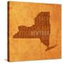 New York State Words-David Bowman-Stretched Canvas