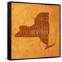 New York State Words-David Bowman-Framed Stretched Canvas