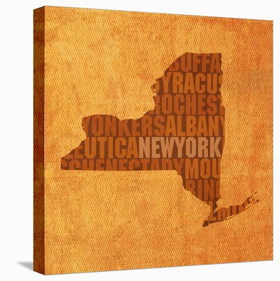 New York State Words-David Bowman-Stretched Canvas