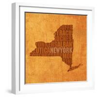 New York State Words-David Bowman-Framed Giclee Print