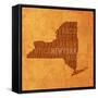 New York State Words-David Bowman-Framed Stretched Canvas