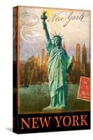 New York, Statue of Liberty, Manhattan-Chris Vest-Stretched Canvas