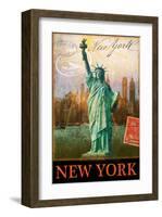 New York, Statue of Liberty, Manhattan-Chris Vest-Framed Art Print