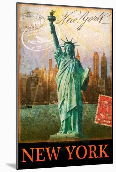 New York, Statue of Liberty, Manhattan-Chris Vest-Mounted Art Print