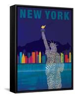 New York - Statue of Liberty-Dominique Vari-Framed Stretched Canvas