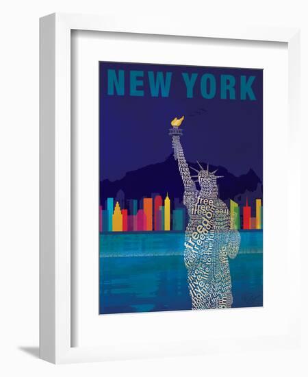 New York - Statue of Liberty-Dominique Vari-Framed Art Print
