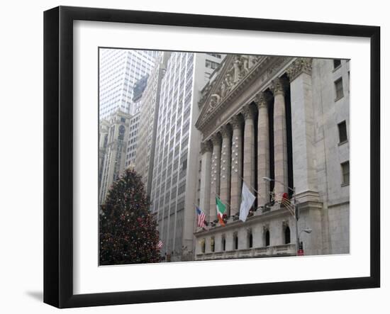 New York Stock Exchange at Christmas, New York City, New York, USA-Bill Bachmann-Framed Premium Photographic Print