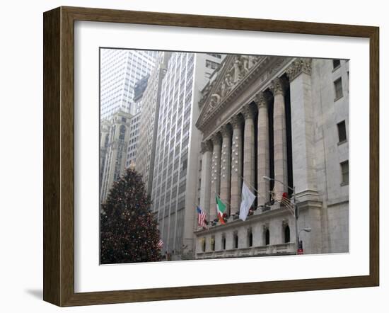 New York Stock Exchange at Christmas, New York City, New York, USA-Bill Bachmann-Framed Photographic Print